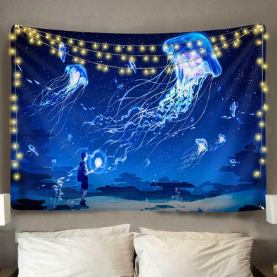 Jellyfish Fantasy Wall Tapestry