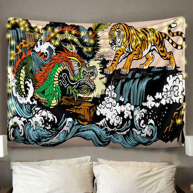 Dragon Tiger Wall Tapestry