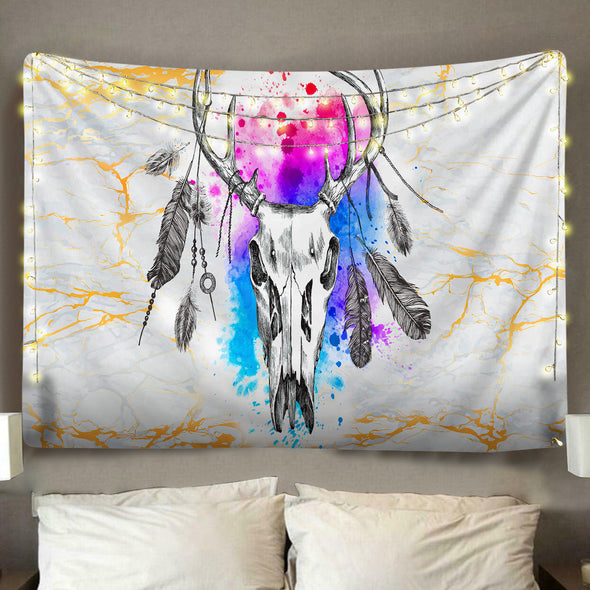 Dreamcatcher Skull Wall Tapestry