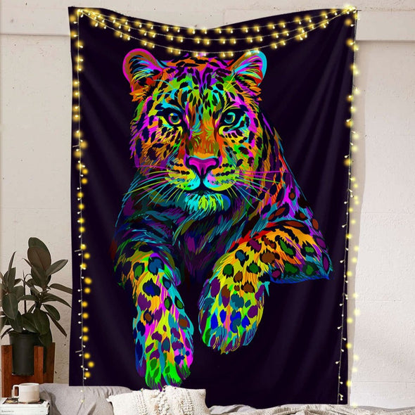 Rainbow Jaguar Wall Tapestry