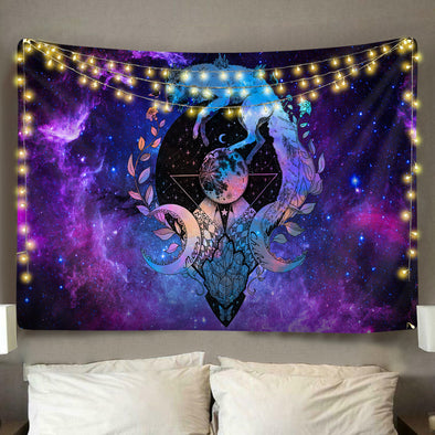 Wolf From the Moon Wall Tapestry