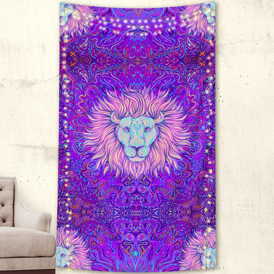 Trippy Lion Wall Tapestry