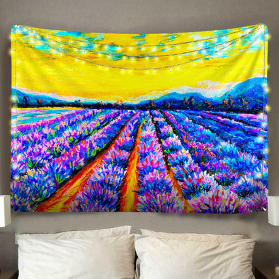 Purple Flower Farm Wall Tapestry