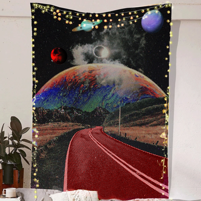 Space Road Wall Tapestry