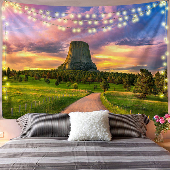 Real Devils Tower 2 Wall Tapestry