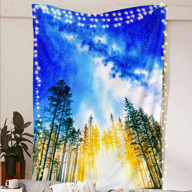 Galaxy Trees Wall Tapestry