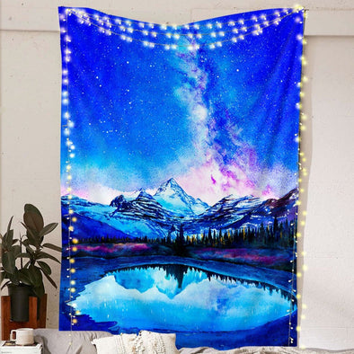 Galaxy Mountains Wall Tapestry