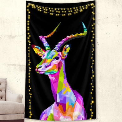 Fractal Antelope Wall Tapestry