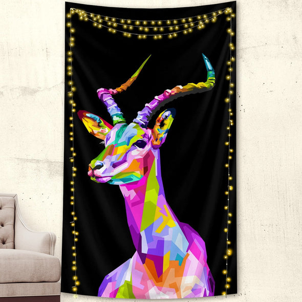 Fractal Antelope Wall Tapestry