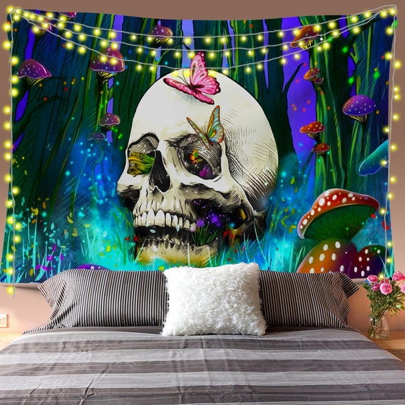 Butterfly Skull Wall Tapestry